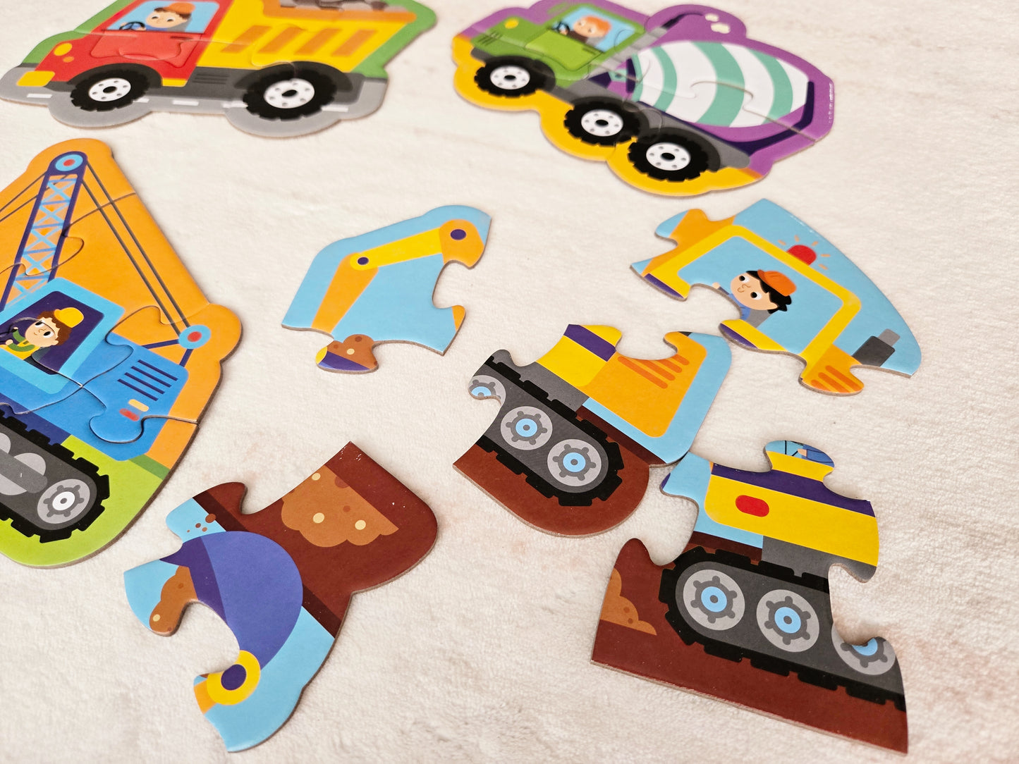 Комплект 4бр. пъзели ✨Строителни машини✨