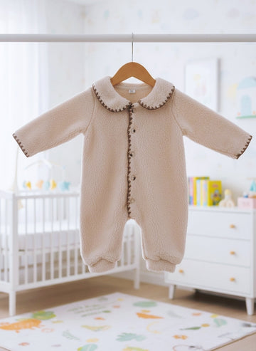 Топъл ромпър - светло-бежаво✨