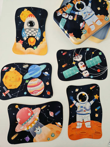 Комплект 6 бр. пъзели с космическа тематика