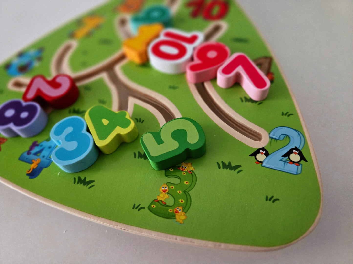 Дървена дъска с числа за местене