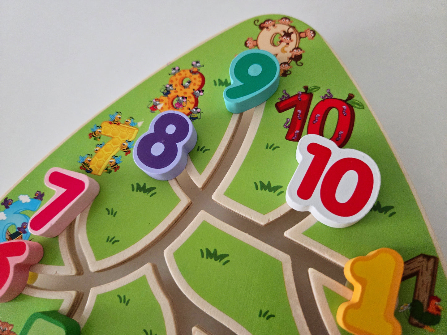 Дървена дъска с числа за местене