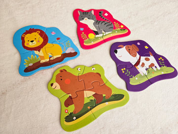 Комплект 4бр. пъзели с животни✨