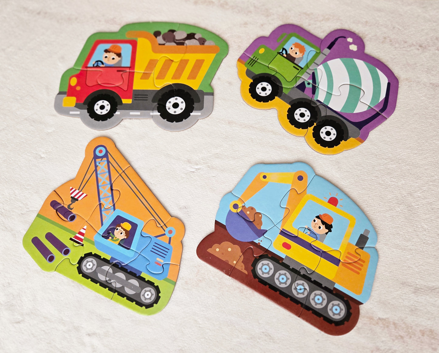 Комплект 4бр. пъзели ✨Строителни машини✨