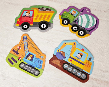 Комплект 4бр. пъзели ✨Строителни машини✨