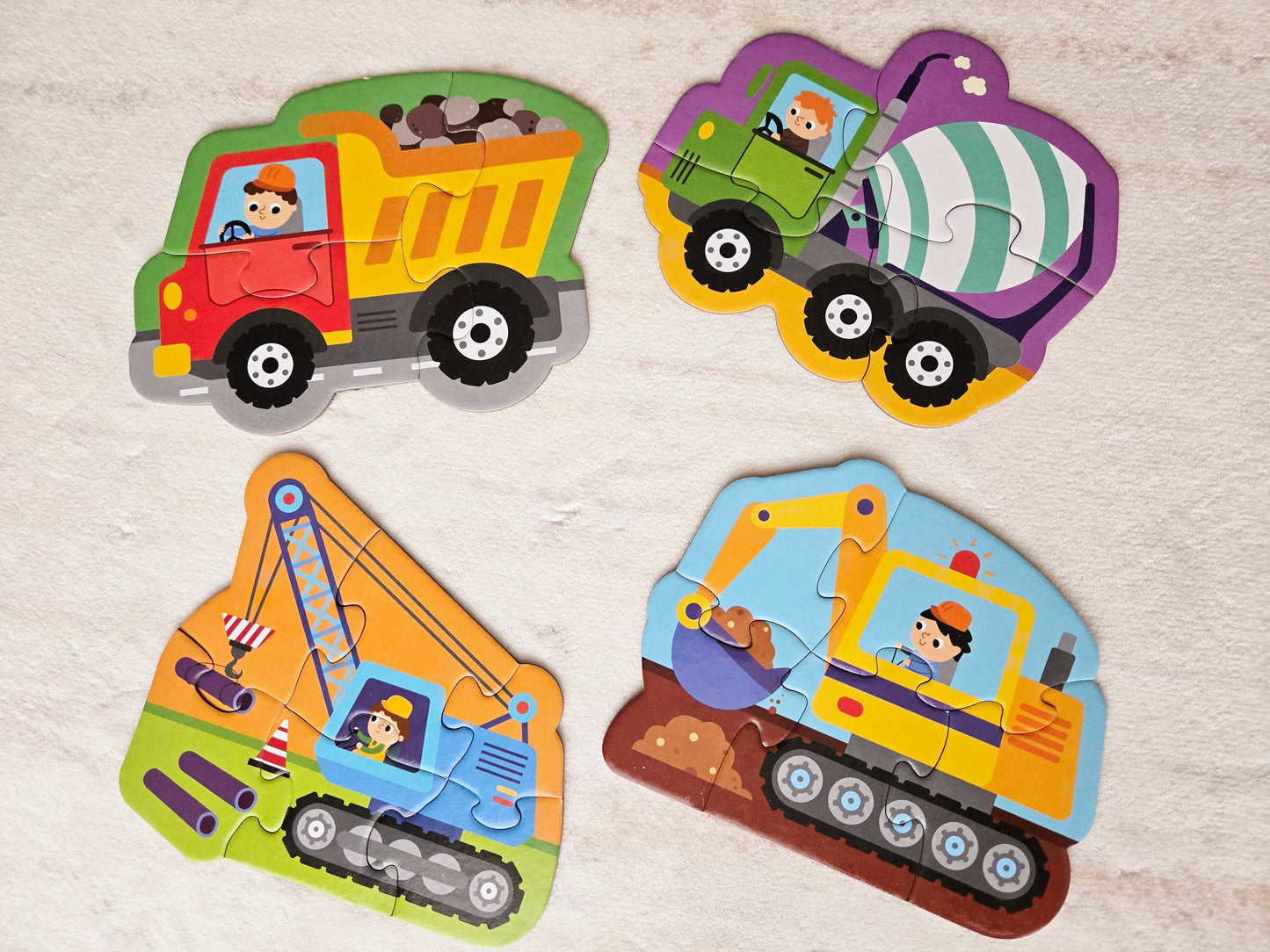 Комплект 4бр. пъзели ✨Строителни машини✨