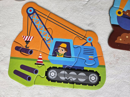 Комплект 4бр. пъзели ✨Строителни машини✨