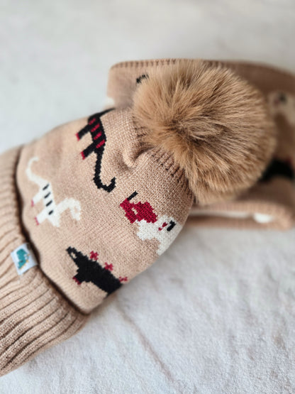 Комплект шапка+шал с динозаври✨