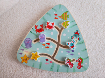 Дървена дъска за местене - морските обитатели✨