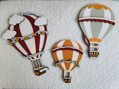3 бр. дървени декорации - балони🎈