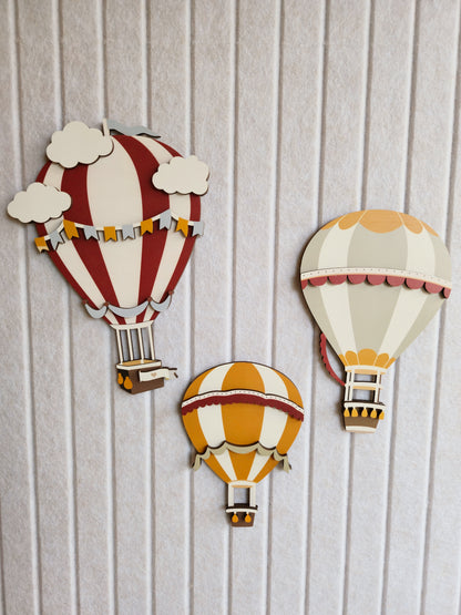 3 бр. дървени декорации - балони🎈